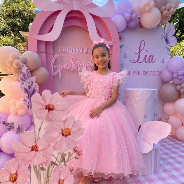Vestido Menina Bonita Angelie Rosa Bebe