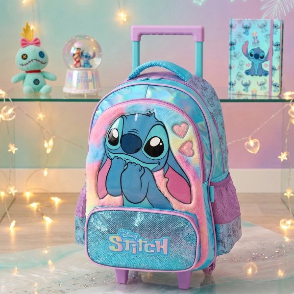 Mochila de Rodinhas Stitch Azul