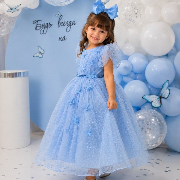 Vestido Menina Bonita Maju Azul Bebe