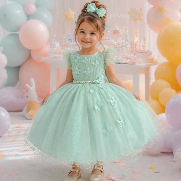 Vestido Menina Bonita Maju Verde Menta