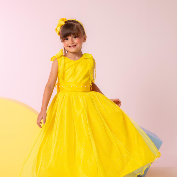 Vestido Marie Longo Mel Amarelo