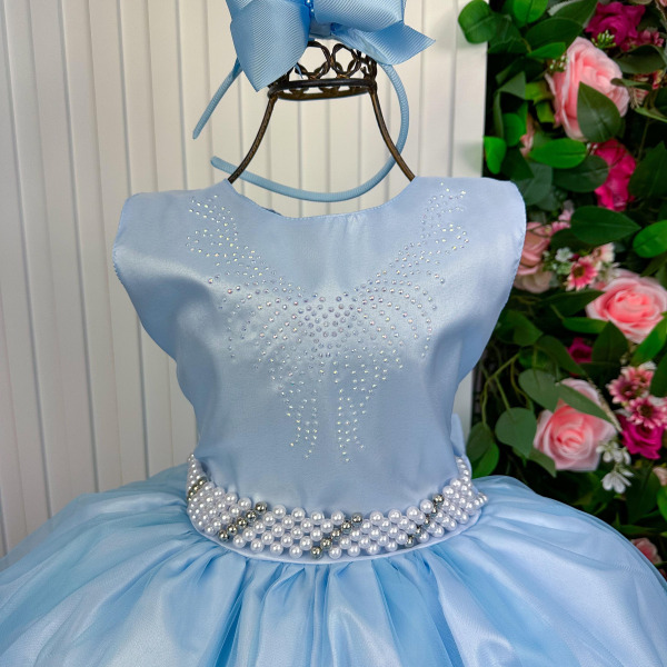 Vestido Marie Longo Larissa Azul Bebe