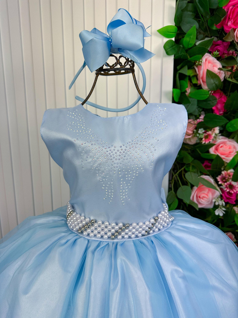 Vestido Marie Longo Larissa Azul Bebe