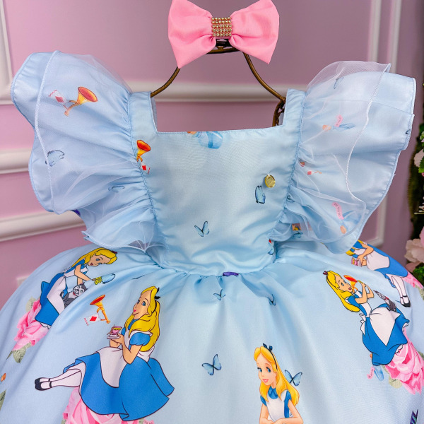 Vestido Tematicos Kids Alice no País das Maravilhas