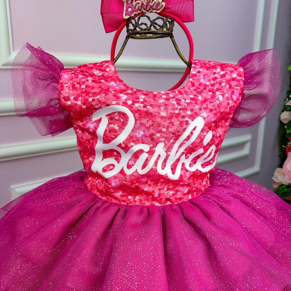 Vestido Ysa Kids Barbie Luxinho Pink