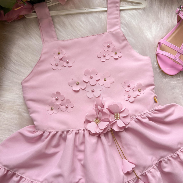 Vestido Blogueirinha Cecilia Rosa Bebe