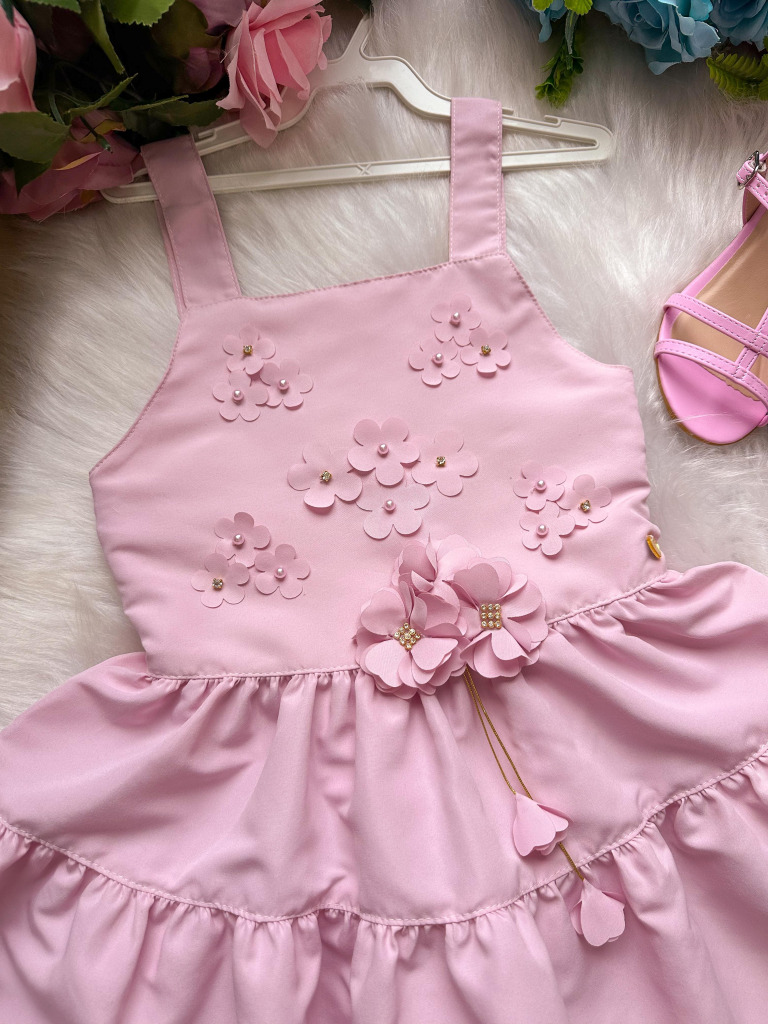 Vestido Blogueirinha Cecilia Rosa Bebe