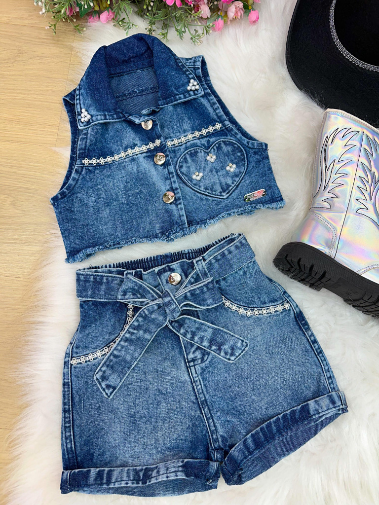 Conjunto Blogueirinha Boiadeira Marcely Jeans