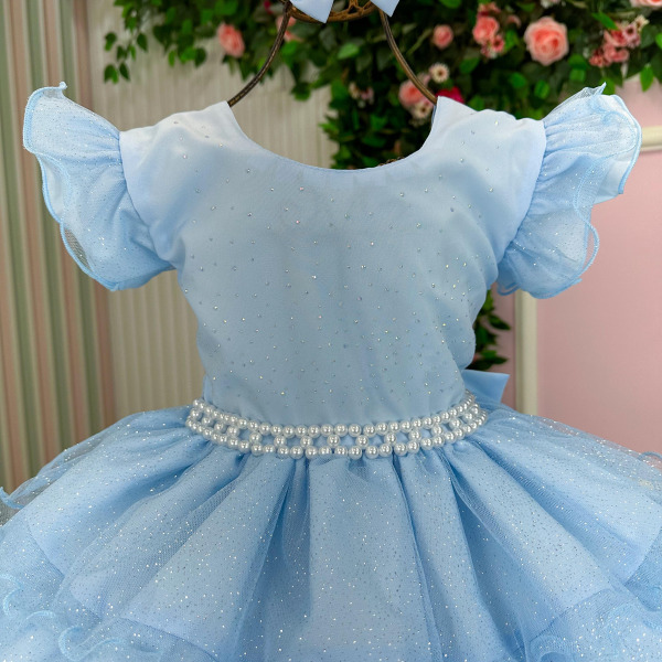 Vestido Ysa Kids Belinda Azul Bebe