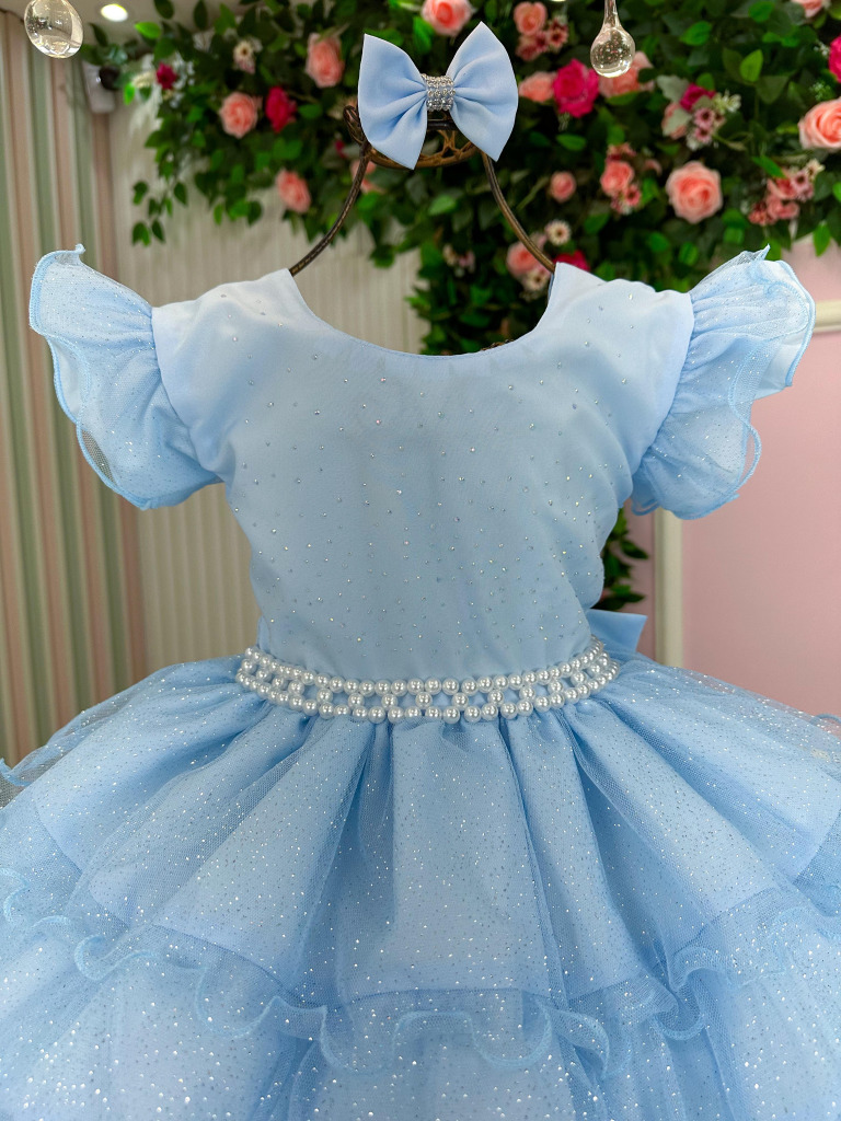 Vestido Ysa Kids Belinda Azul Bebe