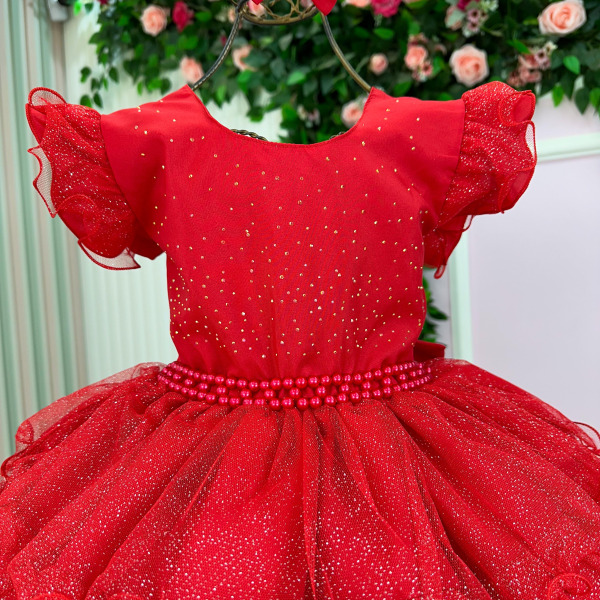 Vestido Ysa Kids Belinda Vermelho
