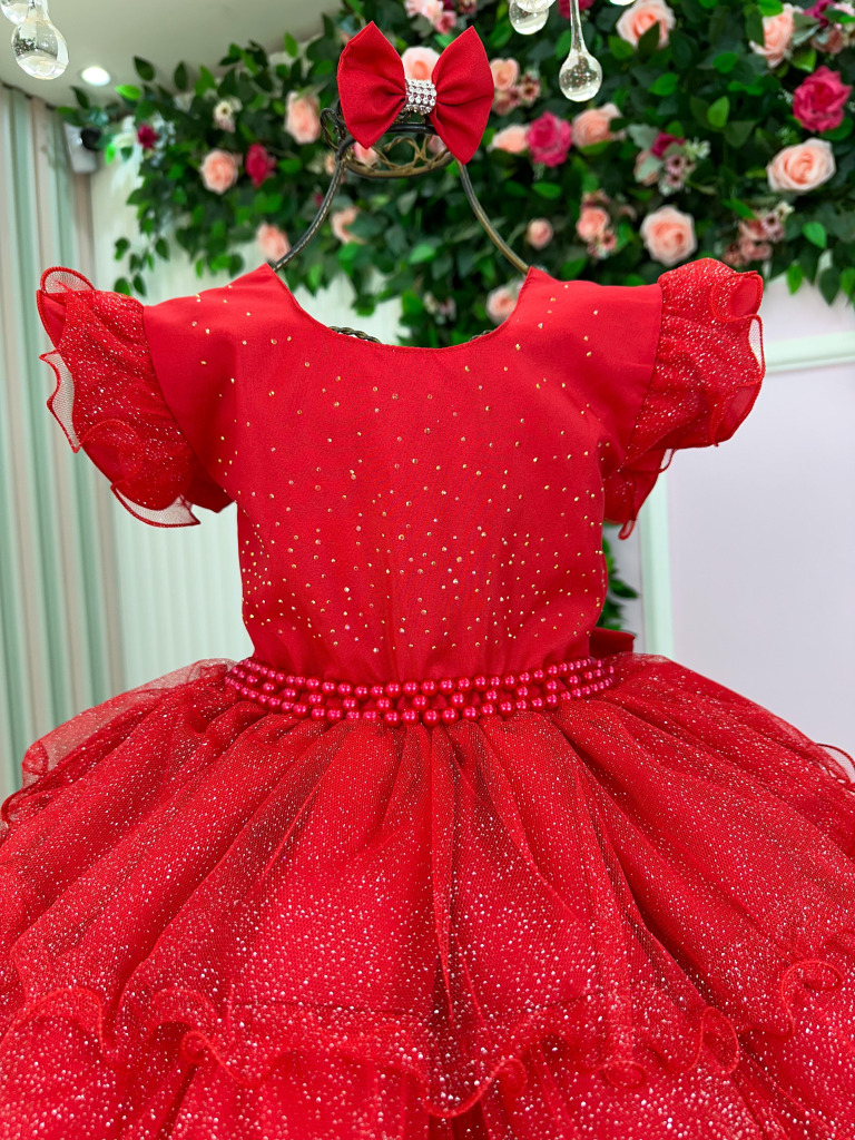 Vestido Ysa Kids Belinda Vermelho