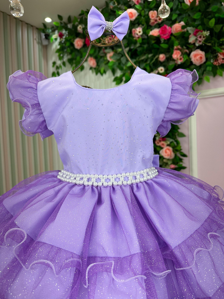 Vestido Ysa Kids Belinda Lilás