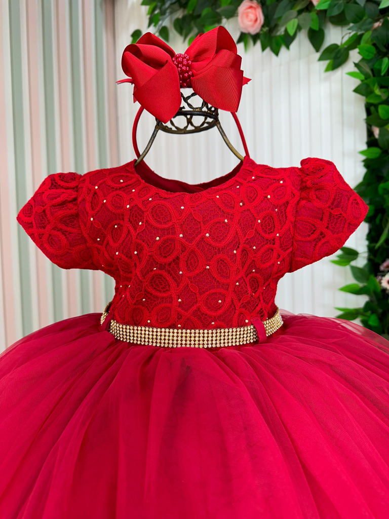 Vestido Menina Bonita Holly Vermelho