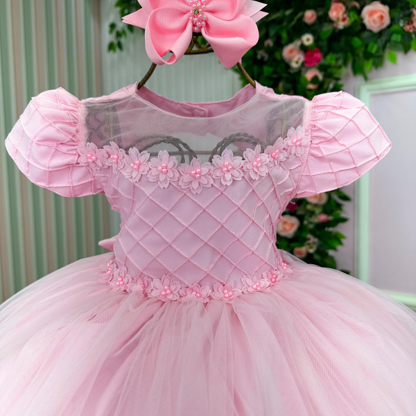 Vestido Menina Bonita Luna Rosa Bebe Modelo 2