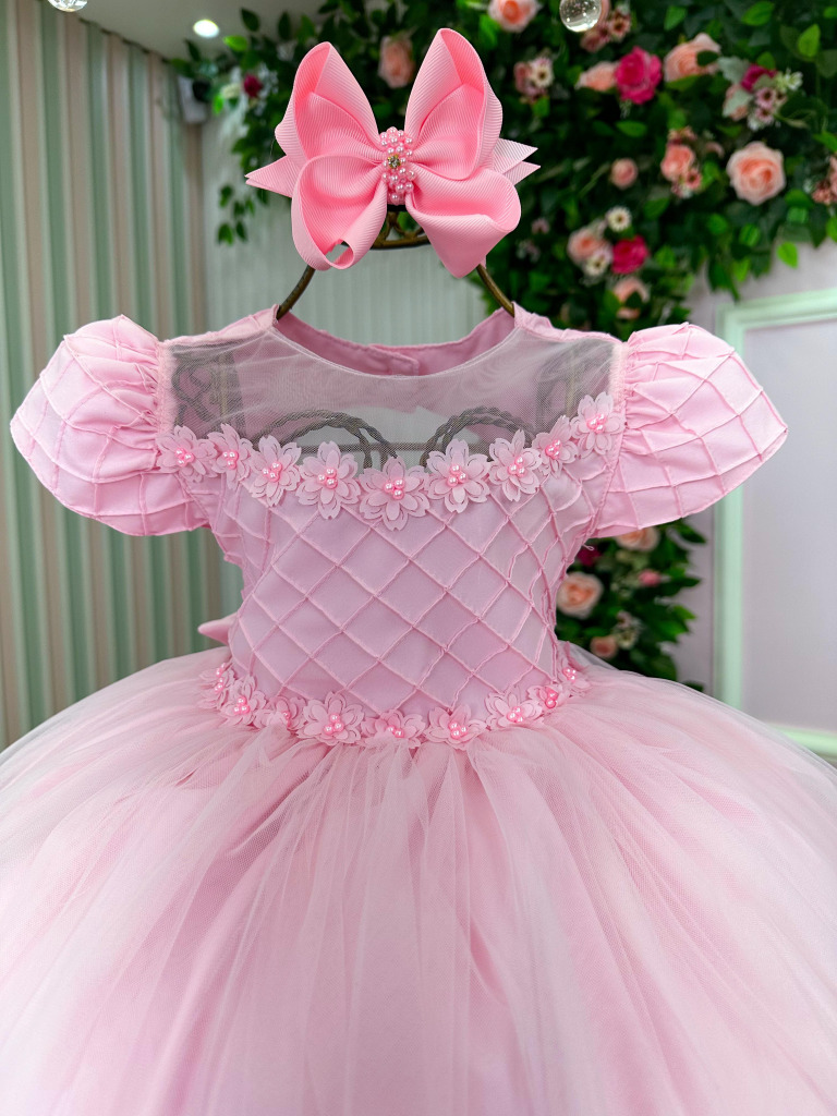 Vestido Menina Bonita Luna Rosa Bebe Modelo 2
