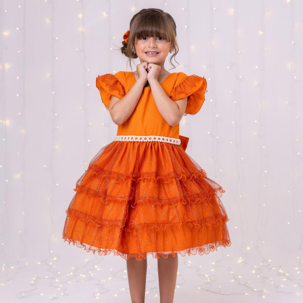 Vestido Ysa Kids Belinda Terracota