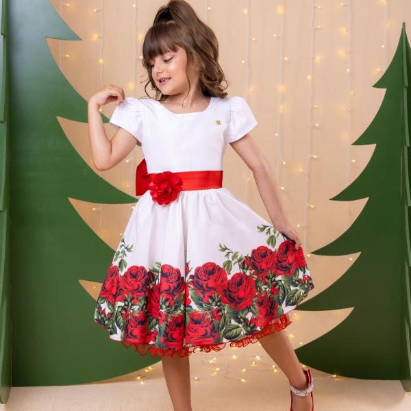 Vestido Banana Club Fernanda Branco Floral