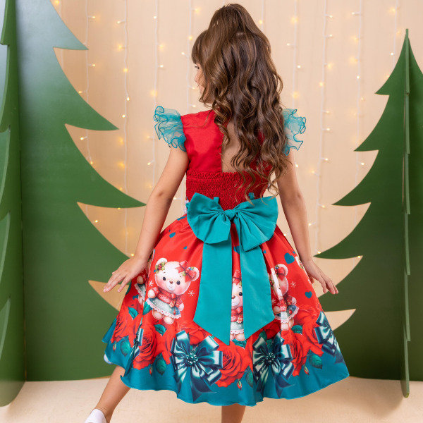 Vestido Marie Betina Ursinhos Vermelho – Natal