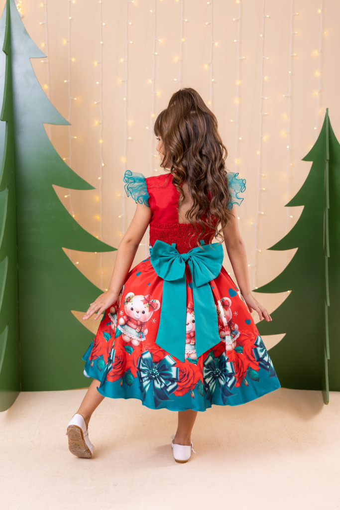 Vestido Marie Betina Ursinhos Vermelho – Natal