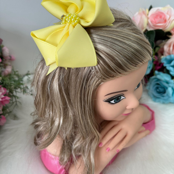 Laço Belli Strass Maria Alice Amarelo