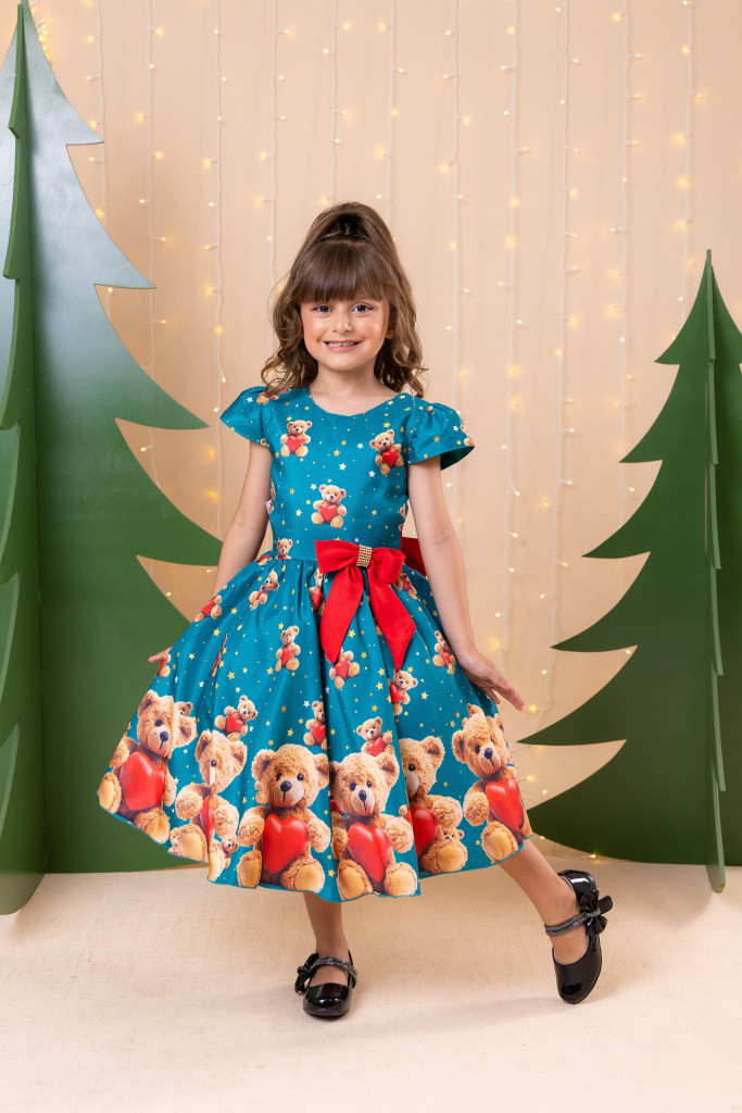 Vestido Marie Milena Ursinhos Verde – Natal