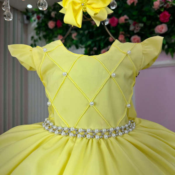 Vestido Ysa Kids Francine Amarelo