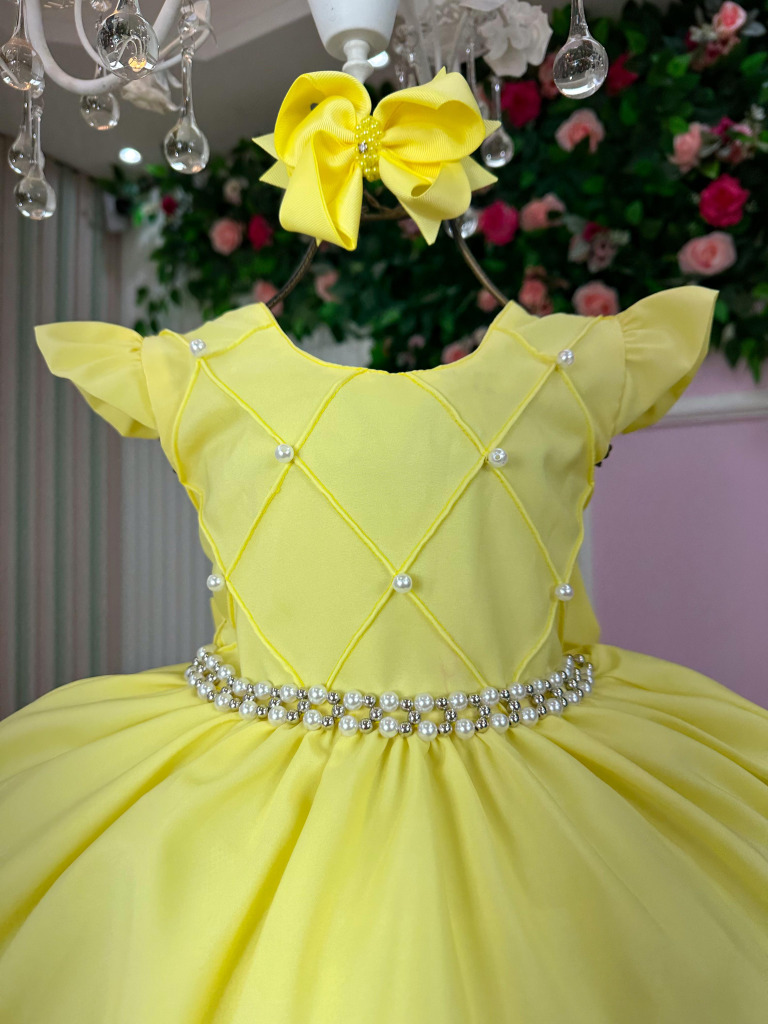 Vestido Ysa Kids Francine Amarelo