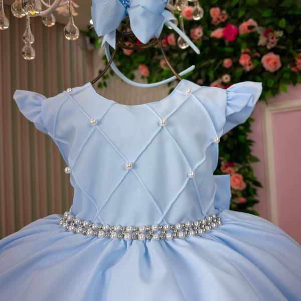 Vestido Ysa Kids Francine Azul Bebe