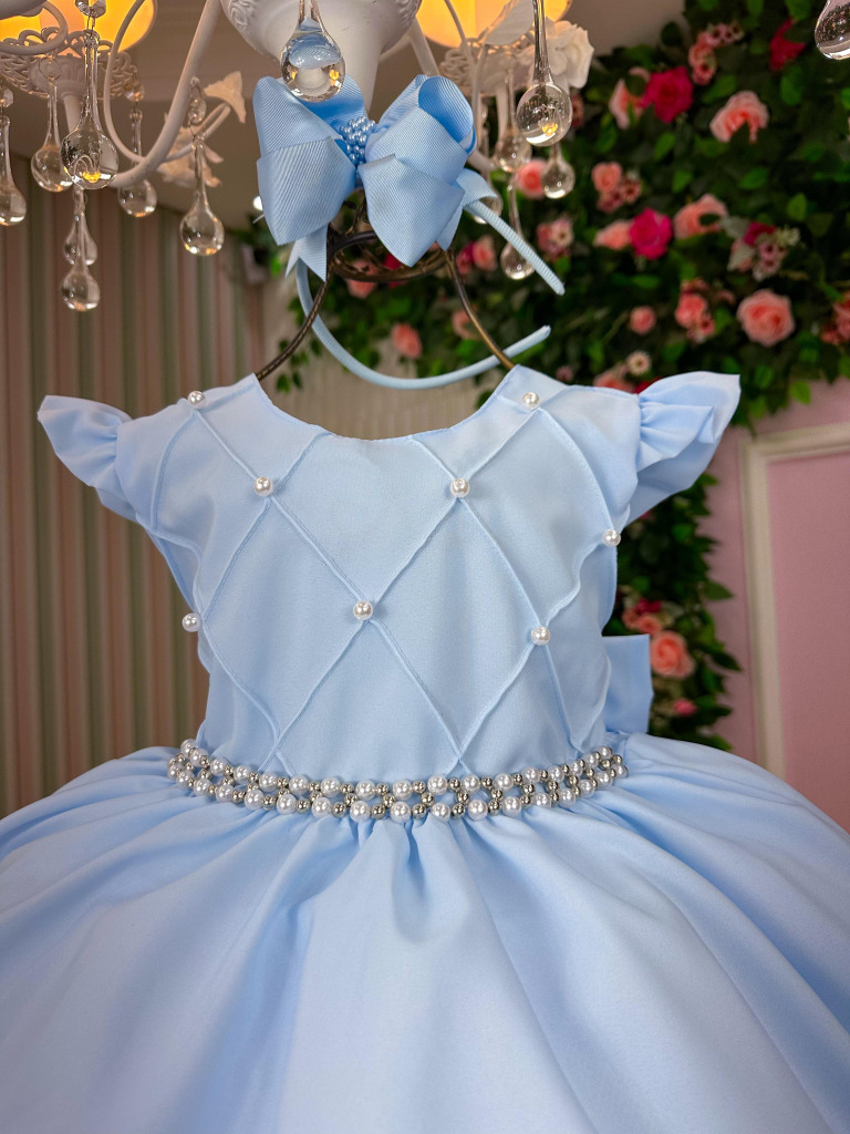Vestido Ysa Kids Francine Azul Bebe