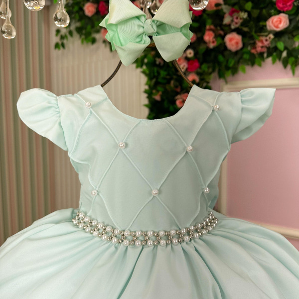 Vestido Ysa Kids Francine Verde Claro