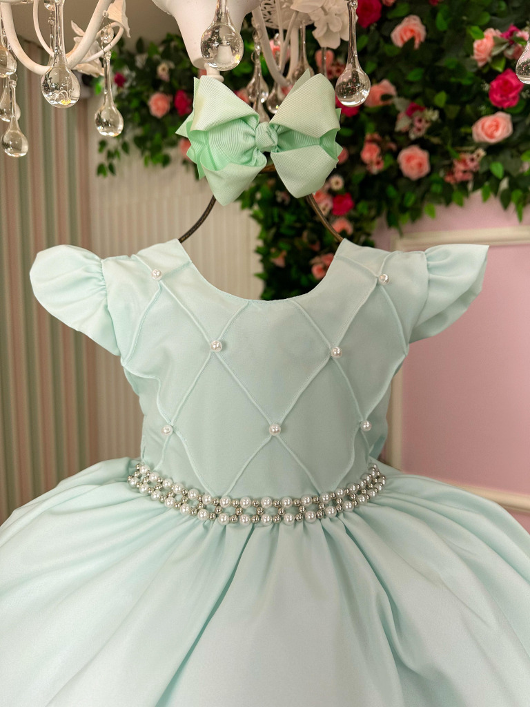 Vestido Ysa Kids Francine Verde Claro