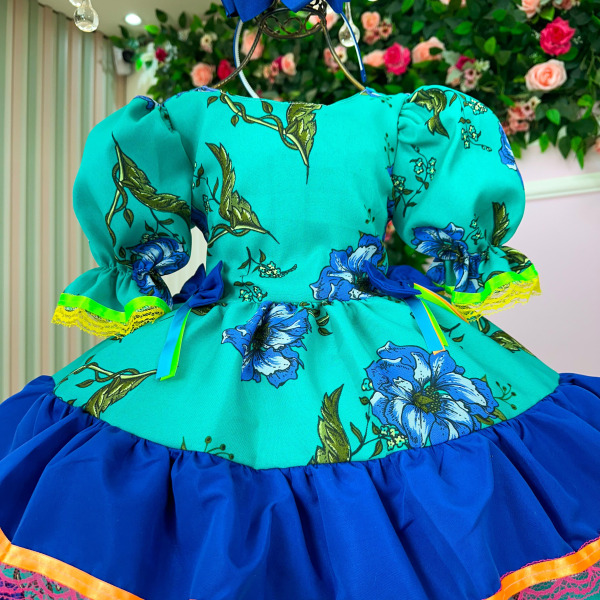 Vestido Banana Club Junino Luxo Arraia da Floresta