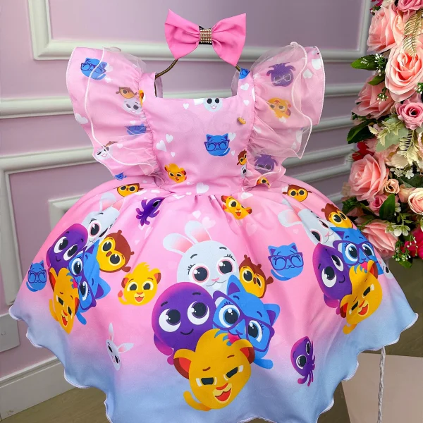 Vestido Temáticos Kids Bolofofos – Bolo Fofos Rosa Bebe