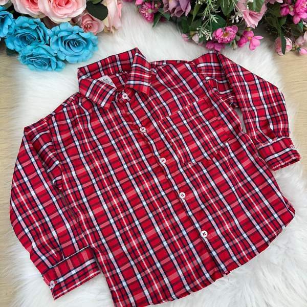 Camisa Xadrez Junina Eduardo Vermelho