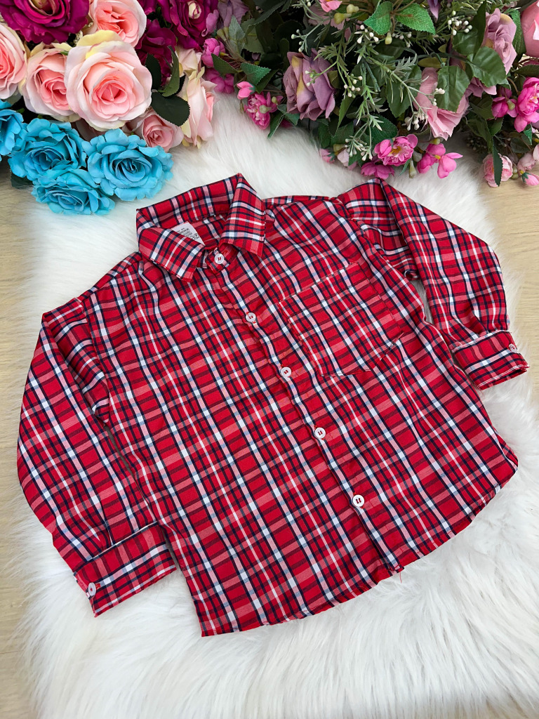 Camisa Xadrez Junina Eduardo Vermelho
