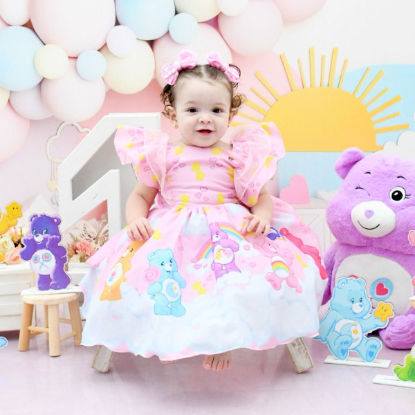 Vestido Temáticos Kids Ursinho Carinhosos