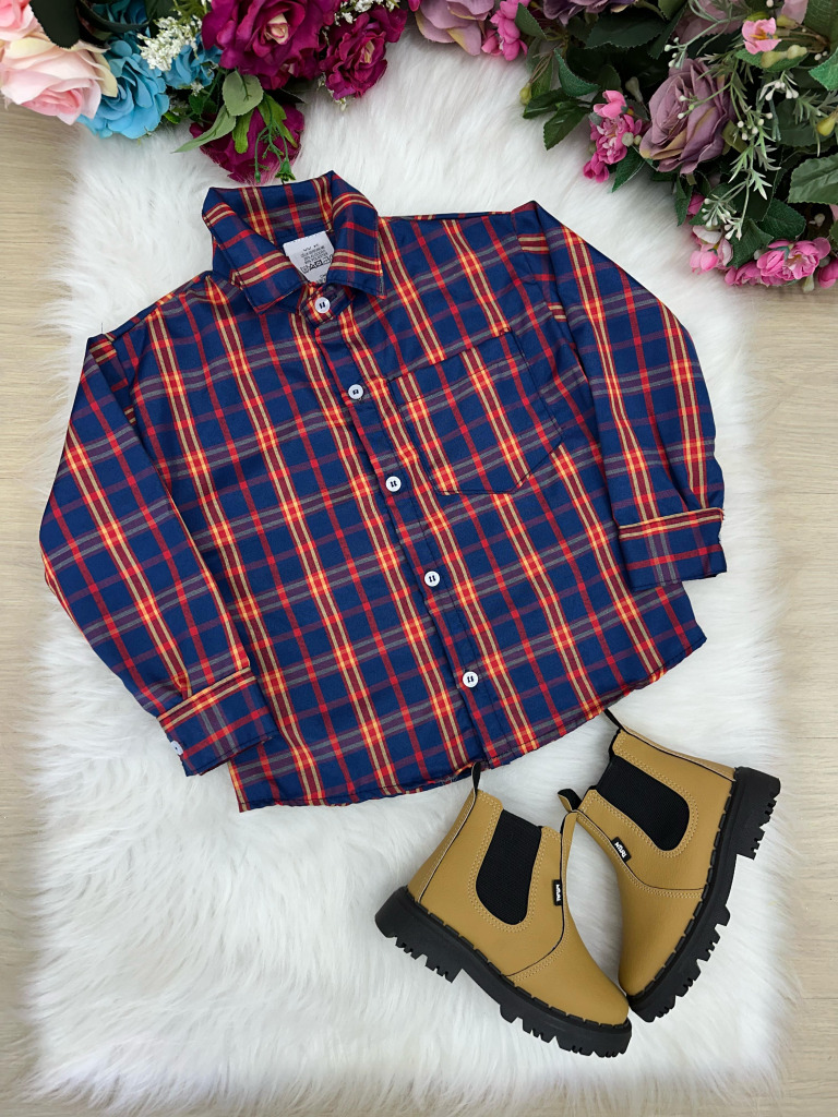 Camisa Xadrez Junina Magno Azul