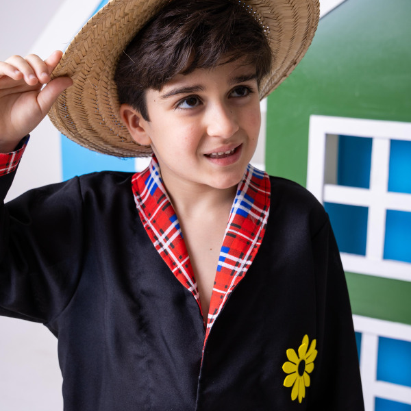 Conjunto Junino Princesa Belli Seu Juca Terno Preto