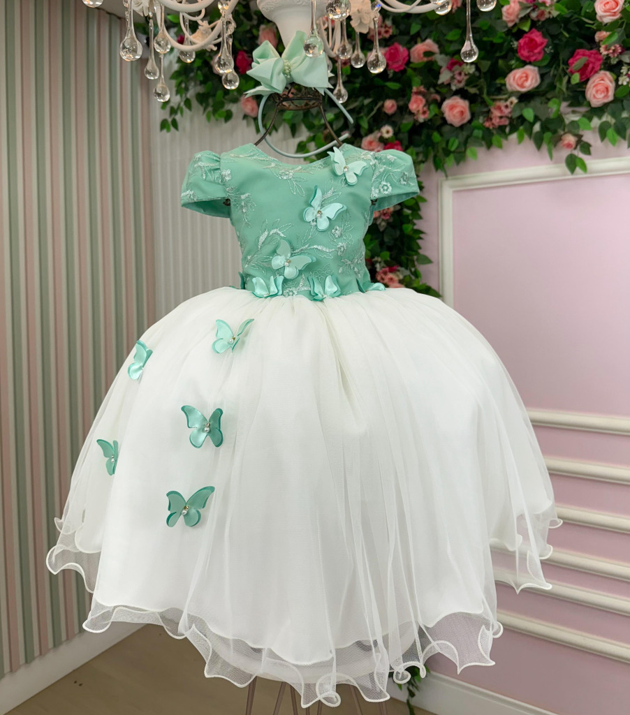 Vestido Juvenil – Midi Vila Lele Sabrina Verde Oliva e Off