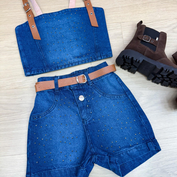 Conjunto Blogueirinha Jeans Rayssa