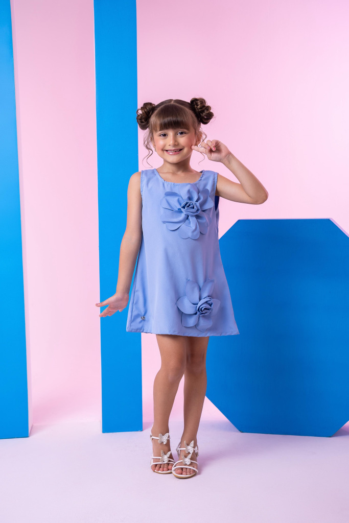 Vestido Blogueirinha Jojo Flor Azul