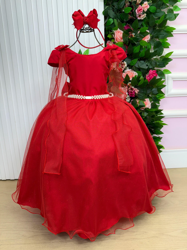 Vestido Banana Club Longo Diamante Vermelho