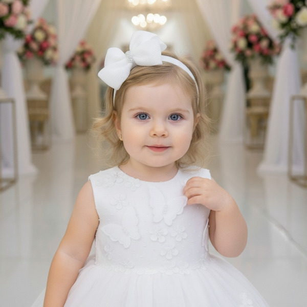 Vestido Marie Jardim das Borboletas Branco Viviane