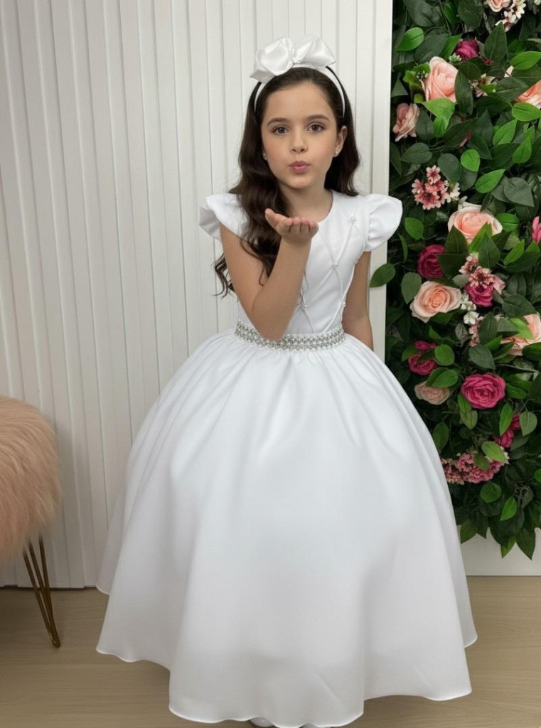 Vestido Ysa Kids Ariane Longo Branco