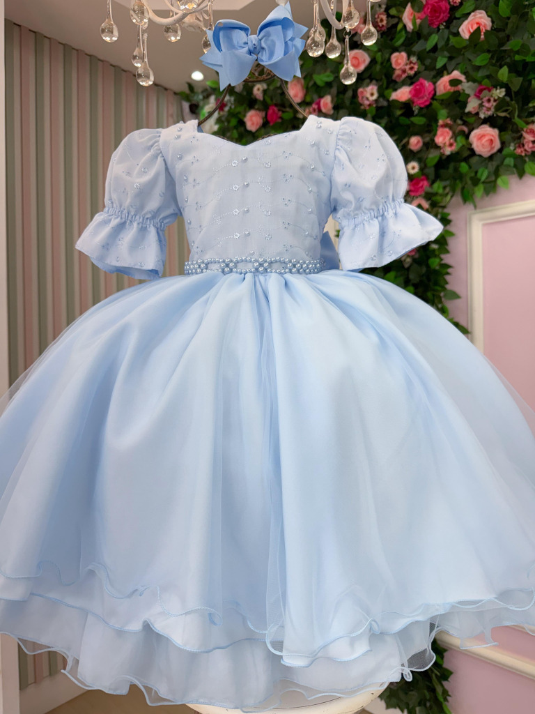 Vestido Bella Child Priscila Azul Bebe