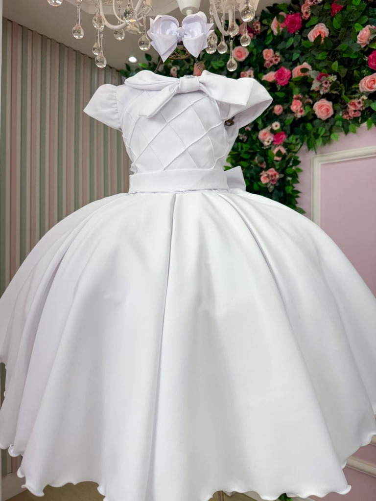 Vestido Bella Child Ravena Branco