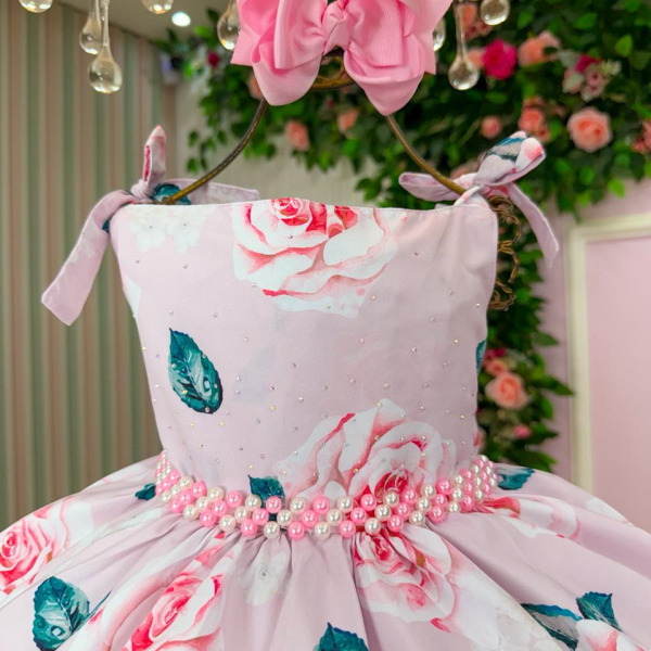 Vestido Giovanella Karine Florido Rosa