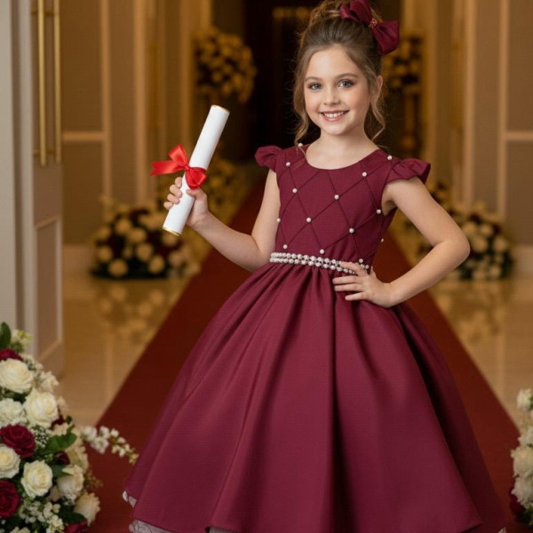 Vestido Ysa Kids Francine Marsala