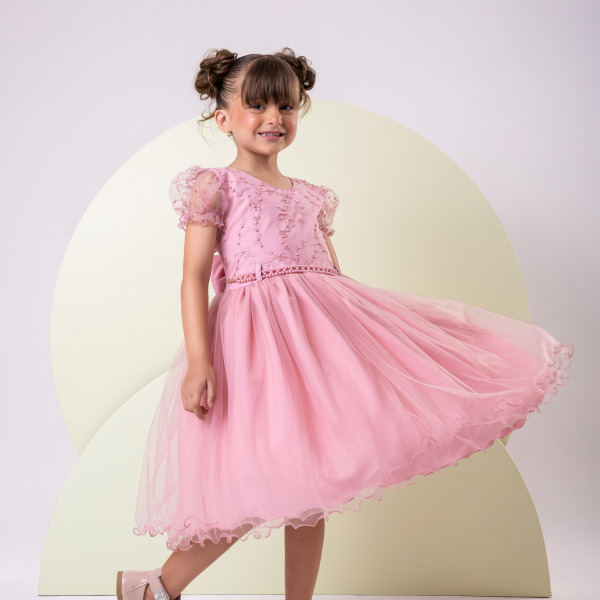 Vestido Infantil Menina Bonita Milene Rose